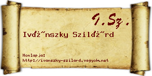 Ivánszky Szilárd névjegykártya